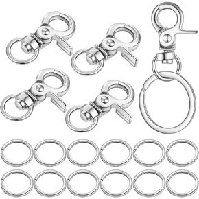 Dog Tag Clip, 17PCS Heavy Duty Quick Clips Cats & Dogs Collar Clip for ID Tags Stainless Steel Pet ID Name Tag Attachment Buckle Clips with Key Rings for Dog Cat Pets Collars Harness, Silver in Saudi Arabia