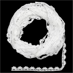 15 Yards Black Lace Trim, Vintage Crocheted Lace Ribbons, Embroidery Scalloped Edge Lacework Ribbons for Bouquet, Gift Wrapping, Sewing(Black) in Kuwait