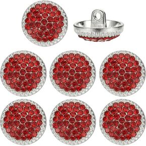 Rhinestone Buttons, Sew on Rhinestone Button Metal Round - Fitting for (Clothing - Decoration - DIY Crafts - Sewing Accessories - Wedding) 8 Pcs & 15mm & Black/Black in Saudi Arabia
