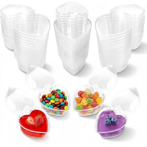 Goodma 60 Pieces 2.4 oz Heart Shaped Slime Storage Containers Transparent Small Plastic Box with Hinged Lids in Saudi Arabia