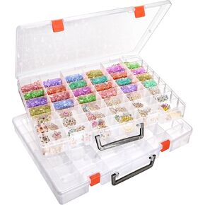 Foraineam 2 Pack 48 Grids Plastic Organizer Boxes with Removable Dividers, Bead Organizers Tackle Box Rock Collection Case, Clear Compartment Container for Jewelry Screws Beads Crafts Office Supplies in Kuwait