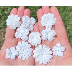 RATREE SHOP 100 pcs Patch Flowers 29x29mm Mulberry Paper Flower Scrapbooking Wedding DIY Craft Supplies Card Mini Paper Flowers in Kuwait