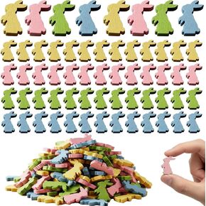 60 قطعة من أرنب عيد الفصح الخشبي الصغير، تماثيل صغيرة على الوجهين لعيد الفصح وزخارف أرنب لطاولة حفلات الربيع والحرف اليدوية in Kuwait