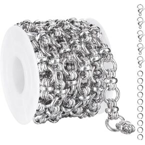 UMAOKANG 2 Meters Stainless Steel Chain for Jewelry Making High Polish Circle Craft Chains Bulk in Kuwait