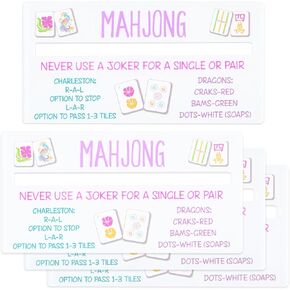 Mahjong Line Finder with Rules, 4 Pack White Mahjong Rules Helper Reader Beginner-Friendly Accessories in Kuwait