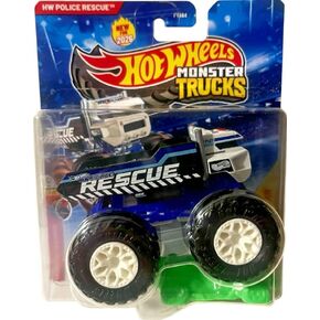 إنقاذ الشرطة من Hot Wheels Monster Trucks، Champion Crashers 8/8 [تتضمن سيارة محطمة] جديد لعام 2026! لعبة سيارة مصبوبة بمقياس 1:64 in Kuwait
