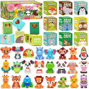 Valentine's Day Gifts for Kids with Animal Squishy Toys,24 Pack Slow Rising Stress Relief Toys for Classroom Exchange Prizes,School Party Favors,Kids Valentine Gifts Set in Kuwait