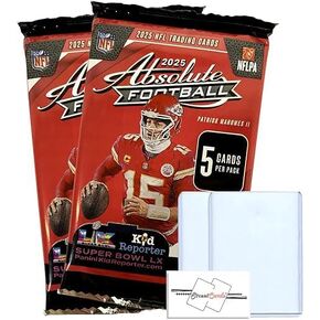 2025 Absolute Football NFL Gravity Pack(s) with 5 Trading Cards (Per Pack) + Toploader(s) + StreetCards Magnet! Look for Kaboom Horizontals! (2 Packs + 2 Toploaders, 1.0, 2 Packs) in Kuwait