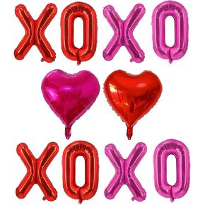 YQUQWN 10 PCS Valentine's Day Balloon Set Includes XOXO Letter Heart BalloonsValentines Day Party Decorations Galentines Events Proposal Setups Wedding Backdrops in Saudi Arabia