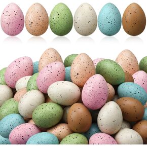 36 Pcs Easter Speckled Eggs Plastic Speckled Egg Decorative Pastel Eggs Easter Bird Egg for Bowl Vase Basket Fillers DIY Spring Party Decor Favors Home Centerpiece Displays Decorations in Saudi Arabia