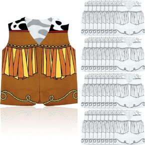 Yearntown 24 Pcs Color Your Own Western Vest Craft Kit - Western Craft for Boy Kids Girl - Ideal for Cowboy Cowgirl Birthday Painting DIY Art Activities Derby Day Horse Party Supplies in Kuwait