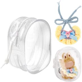 Clear Display Bag for 10cm Plush Figures,Blind Box Doll Protective Case with Anti-Theft Silicone Strap,13cm Dustproof Anti-Collision Storage Bag,PVC Portable Carrying Bag (2pcs Bags) in Kuwait