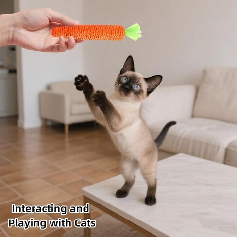 3 Pack Cat Chew Toys for Teething Orange Carrot Cat Chew Rope Toys Teething Aid for Indoor Kittens in Saudi Arabia
