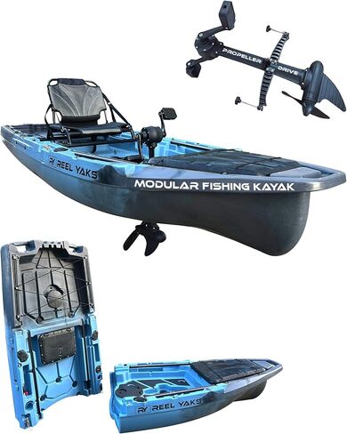 Recon Modular Fishing Kayak - بطول 10 أقدام خفيفة الوزن ، اجلس على قمة قوارب الكبار للبالغين والشباب - تصميم مستقر ومحمول ، مثالي لتوفير الفضاء - 400 رطل السعة in Kuwait