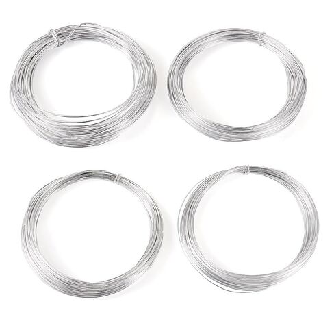 FASHEWELRY 4 Rolls 4 Sizes Round Aluminum Wire 16-22 Gauge Thickness Silver Sculpting Wire Bendable Craft Wire for Beading Floral Wreath Craft Decoration Jewelry Making in Saudi Arabia