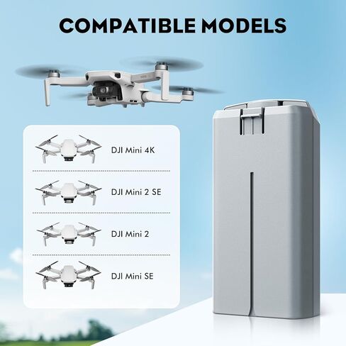 بطارية ذكية 2400 مللي أمبير في الساعة لـ DJI Mini 4K/Mini2/Mini 2 SE/Mini SE - بطاريات ليثيوم أيون عالية السعة مع حماية من الحرارة الزائدة، وقت طيران 31 دقيقة in Kuwait