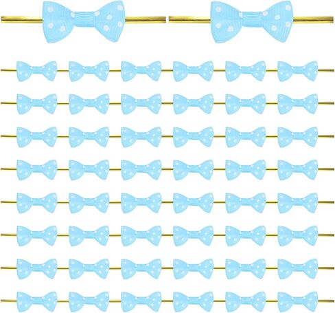 100-Pack Mini Craft Ribbon Bow Twist Ties,1.2x0.6 Inch Twist Tie Bows Satin Ribbon Tie Bows for Craft DIY/Baked Goods/Hair Bow Sewing/Wedding/Birthday/Party[Pink] in Saudi Arabia