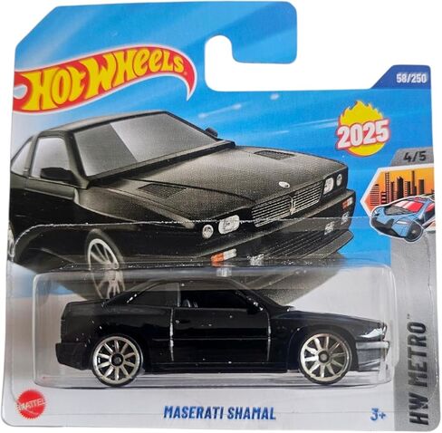 هوت ويلز - مازيراتي شمال - HW Metro 4/5 - HYX76 - بطاقة قصيرة - أسود - Mattel 2025-1:64 in Kuwait