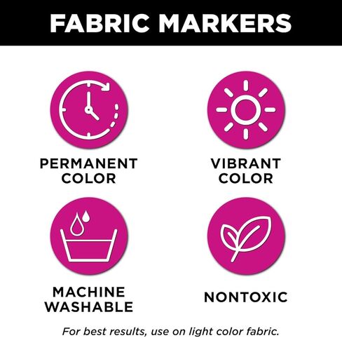 Tulip Fine Tip & Brush Tip Permanent Fabric Markers Ultimate Rainbow Pack, 24 Colors, Non-Toxic in Saudi Arabia