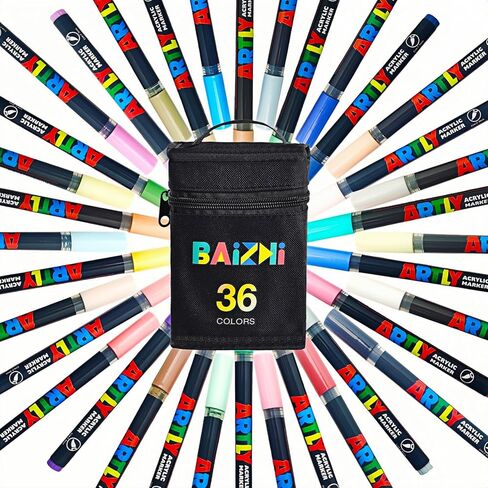 Acrylic Paint Markers Set with Bag, Direct-Liquid Ink Control System with Soft Tip, Acrylic Paint Pens for Rock, Wood, Glass, Canvas & More (60pcs) in Saudi Arabia