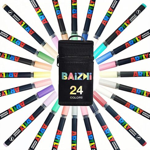 Acrylic Paint Markers Set with Bag, Direct-Liquid Ink Control System with Soft Tip, Acrylic Paint Pens for Rock, Wood, Glass, Canvas & More (60pcs) in Saudi Arabia