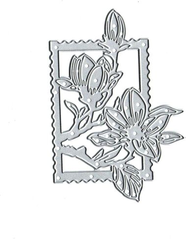 Magnolia Flowers Branch Stamp Frame Metal Die Cuts,Spring Sunflower Frame Leaf Cutting Dies Cut Stencils for DIY Scrapbooking Album Decorative Embossing Paper Dies for Card Making in Saudi Arabia
