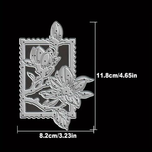 Magnolia Flowers Branch Stamp Frame Metal Die Cuts,Spring Sunflower Frame Leaf Cutting Dies Cut Stencils for DIY Scrapbooking Album Decorative Embossing Paper Dies for Card Making in Saudi Arabia