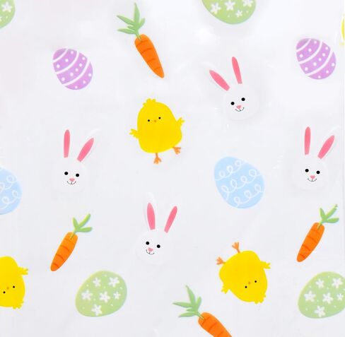 Gift Boutique Easter Plastic Jumbo Cellophane Basket Bags with Twist Ties Set of 10 Large Cello Wrap Favor 35" x 47" Spring Cookie Eggs Wrapping Gifts in Saudi Arabia