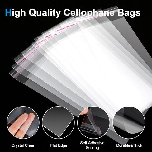 Hpmjz 200Pcs Cake Money Box Transparent Bags,3x7In Surprise Gift Bags for Money Resealable Glassine Adhesive Self-Sealing Dollar Bill Sleeves Money Gift Ideas for Gift Birthday Wedding Party Favors in Saudi Arabia