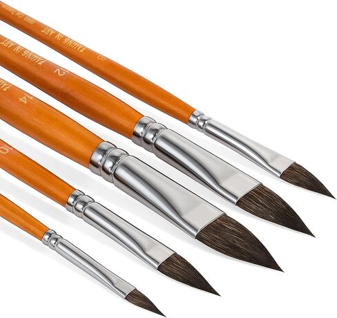 Falling in Art Cats Tongue Watercolor Brushes, 5 Pcs Oval Wash Paint Brushes, Cat Tongue Paint Brush for Petals, Leaves, Watercolor and Acrylic Painting in Saudi Arabia