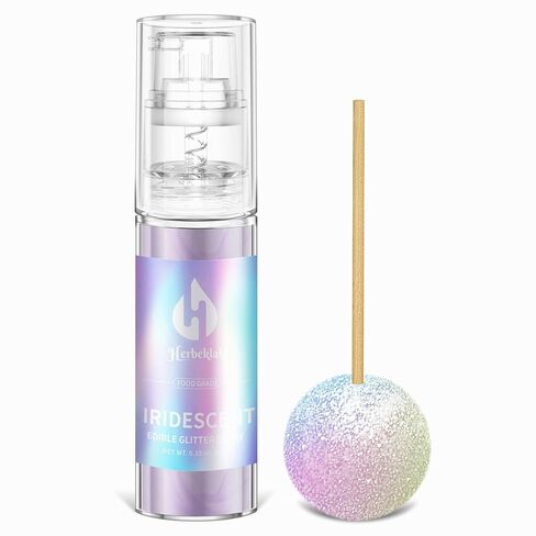 Iridescent Edible Glitter - Herbeklab Edible Glitter Spray 10g Edible Iridescent Glitter for Cakes Food Grade Drink Glitter Rainbow Edible Glitter for Cocktails Chocolate Strawberry in Saudi Arabia