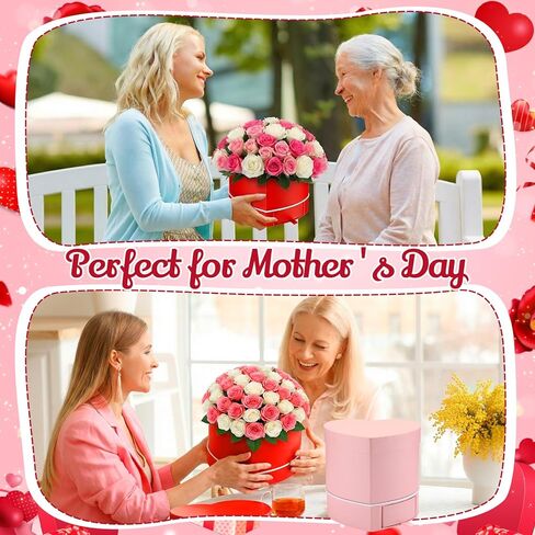 Fullhawl 4 Pack Heart Shaped Flower Box with Drawer,6.1" Valentine's Day Gift Box for Roses, Jewelry, Proposals,Weddings, Romantic Floral Arrangement for Birthdays,Anniversaries in Saudi Arabia