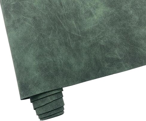 12" x 54" Soft Vegan Synthetic Faux Leather Fabric for DIY Crafts, Smooth Suede Craft Leatherette PU Fabric for Keychains Hairbows Projects Dark Green in Saudi Arabia
