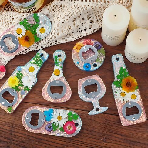 Bottle Opener Resin Molds, Bottle Opener Molds Kit for Epoxy Resin with Screwdriver and Patch DIY Jewelry Craft Mold Bottle Open Keychain Wine Corkscrew in Saudi Arabia