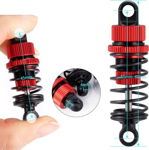 RC Front Rear Shock Absorbers 55mm Upgrades Parts for Tamiya TT02 1:10 On Road Car in Saudi Arabia