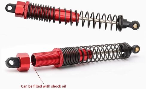 RC Shocks 8Pcs Aluminum RC Car Shocks Absorber 188004 (108004) for HSP 94111 94188 94108 Redcat Volcano Epx/epx PRO Volcano S30 RC 1/10 Monster Truck 128mm Dampers Assembled Replacement Parts, Red in Saudi Arabia