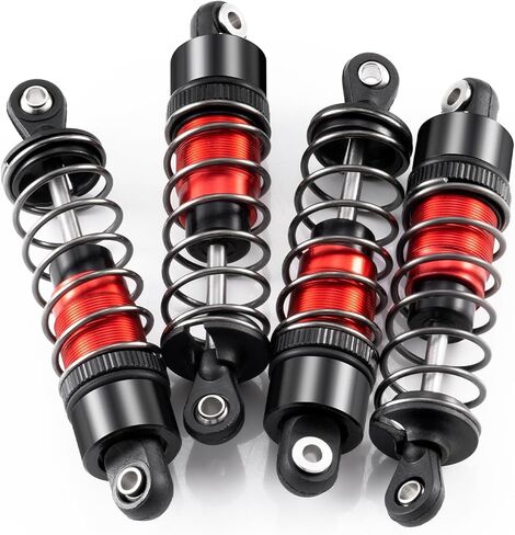 4PCS RC Shocks Front & Rear Shock Absorber Damper Assembled Set for 1/10 Axial SCX10 90046 TRX4 D90 RC Crawler Car (Red, 80mm) in Saudi Arabia