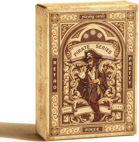 Retro Style Playing Cards, Poker Cards Pirate Series NO.11, 54 Unique Illustrations Playing Card, Double-Sided Anti Slip Pattern Design, Suitable for Collection and Gift. in Saudi Arabia