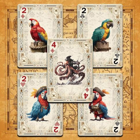 Retro Style Playing Cards, Poker Cards Pirate Series NO.11, 54 Unique Illustrations Playing Card, Double-Sided Anti Slip Pattern Design, Suitable for Collection and Gift. in Saudi Arabia