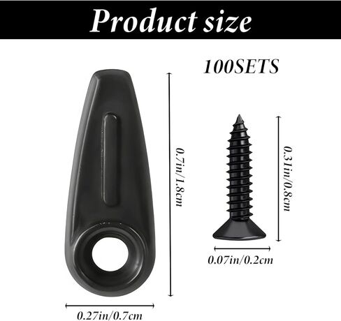 100 Pcs Metal Picture Frames Turn Button Fasteners with 100 Pcs Screws, Black Picture Frame Backing Clips Frames Back Fasteners Repair Kit for Hold Photo Picture Poster Painting in Saudi Arabia