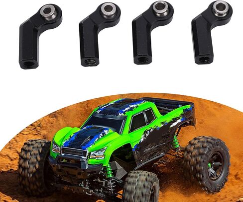 4PCSRC Link Rod Ends, Metal Ball Joint Alloy 7.0mm Diameter M4 Thread High Accuracy RC Car Bend Ball Joint for 1/10 Scale Model Cars (Black) in Saudi Arabia