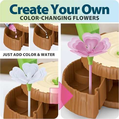 مجموعة Wiyeang DIY Flower Bouquet Craft Kit للأطفال، صباغة ممتصة للماء وزهور قماشية، قاعدة موسيقية مضيئة، موضوع حديقة الحشرات، هدية لعبة فنية إبداعية للفتيات من سن 3 إلى 6 سنوات in Saudi Arabia