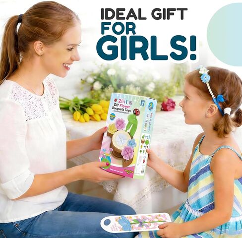 مجموعة Wiyeang DIY Flower Bouquet Craft Kit للأطفال، صباغة ممتصة للماء وزهور قماشية، قاعدة موسيقية مضيئة، موضوع حديقة الحشرات، هدية لعبة فنية إبداعية للفتيات من سن 3 إلى 6 سنوات in Saudi Arabia