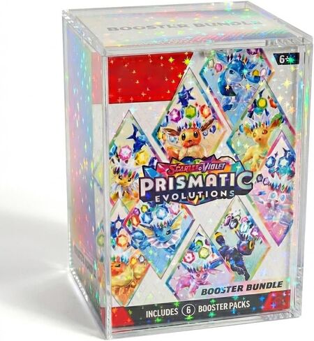 علبة عرض أكريليك من PKMN ETB Elite Trainer مع رقائق معدنية ثلاثية الأبعاد | صندوق تجميع حزم وبطاقات التداول اللامعة من TCG | حافظة حماية سميكة للغاية 5 مم + مغناطيس N52 - قصاصات ثلاثية الأبعاد قزحية الألوان in Kuwait