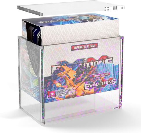 علبة عرض أكريليك من PKMN ETB Elite Trainer مع رقائق معدنية ثلاثية الأبعاد | صندوق تجميع حزم وبطاقات التداول اللامعة من TCG | حافظة حماية سميكة للغاية 5 مم + مغناطيس N52 - قصاصات ثلاثية الأبعاد قزحية الألوان in Kuwait