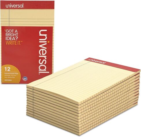 Colored Perforated Note Pads, Narrow Rule, 5 x 8, Ivory, 50 Sheet, Dozen in Saudi Arabia