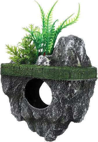 VOSAREA Floating Aquarium Lifelike Fish Hideout Rock Cave Fish Tank Fake Artificial Floating Stone Cave Shelter for Landscaping in Saudi Arabia