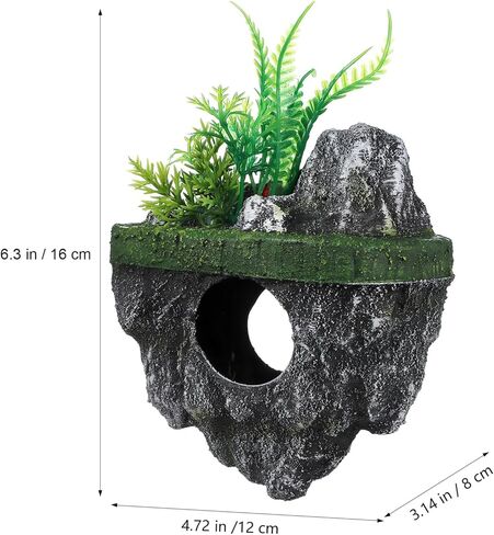 VOSAREA Floating Aquarium Lifelike Fish Hideout Rock Cave Fish Tank Fake Artificial Floating Stone Cave Shelter for Landscaping in Saudi Arabia