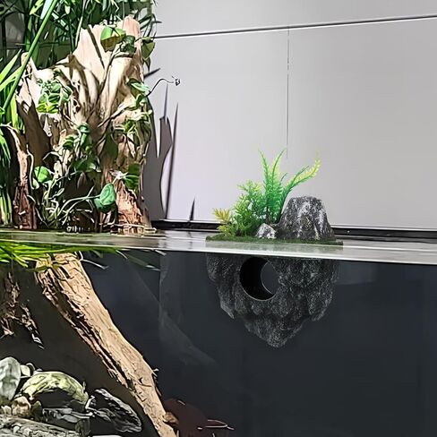 VOSAREA Floating Aquarium Lifelike Fish Hideout Rock Cave Fish Tank Fake Artificial Floating Stone Cave Shelter for Landscaping in Saudi Arabia