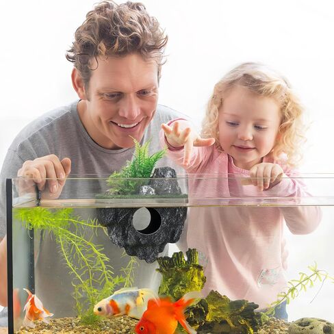 VOSAREA Floating Aquarium Lifelike Fish Hideout Rock Cave Fish Tank Fake Artificial Floating Stone Cave Shelter for Landscaping in Saudi Arabia